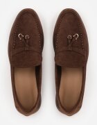  Mocasini Maro din Imitație de Antilopă cu Cusătură Decorativă și Pandantiv Veleyra