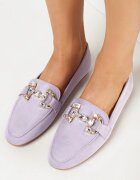  Mocasini Mov cu Talpă Plată și Cataramă Decorativă Maleya