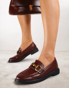  Mocasini plați Bordo cu cataramă decorativă Labina