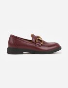  Mocasini plați Bordo cu cataramă decorativă Labina