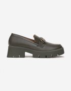  Mocasini Verzi pe Talpă Grosă cu Cataramă Maireni