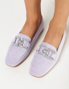  Mocasini Violet cu Decorațiune Metalică cu Zirconii Balki