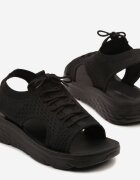 modern world Sandale Sport Negre cu fața flexibilă și șireturi decorative Zarie
