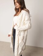 moni&co Cardigan Bej deschis Fără închidere Lung cu Glugă Wanharice