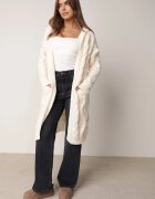 moni&co Cardigan Bej deschis Fără închidere Lung cu Glugă Wanharice