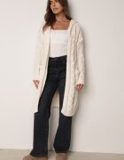 moni&co Cardigan Bej deschis Fără închidere Lung cu Glugă Wanharice