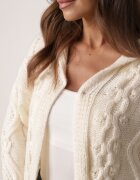 moni&co Cardigan Bej deschis Fără închidere Lung cu Glugă Wanharice