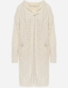moni&co Cardigan Bej deschis Fără închidere Lung cu Glugă Wanharice