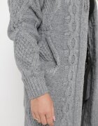 moni&co Cardigan Gri închis Neîncheiat Lung cu Glugă Wanharice