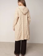 moni&co Cardigan Lung Bej Deschis cu Glugă Wanharice