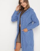 moni&co Cardigan Neîncheiat Lung cu Glugă Albastru Wanharice