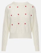 moni&co Pulover Bej cu Fason Clasic și Broderie Decorativă Aggela
