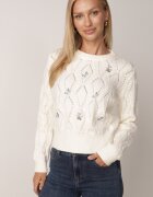 moni&co Pulover Bej deschis cu croială clasică cu flori brodate Chasane