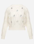 moni&co Pulover Bej deschis cu croială clasică cu flori brodate Chasane