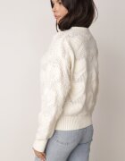 moni&co Pulover Bej deschis cu Inimi cu Croială Clasică cu Bordură Elastică Biriet