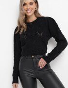 moni&co Pulover Negru cu Aplicație 3D în formă de Flori Trismos
