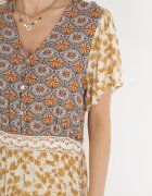 moni&co Rochie Galben-Bej Evazată Maxi Stemone