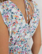 moni&co Rochie Midi Albastră cu Elastic în Talie și Legătură Decorativă la Spate Jeve
