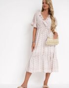moni&co Rochie Roz-Mov deschis cu elastic în talie și decolteu petrecut cu volane Kyphine