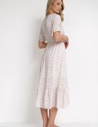 moni&co Rochie Roz-Mov deschis cu elastic în talie și decolteu petrecut cu volane Kyphine