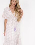 moni&co Rochie Roz-Mov deschis cu elastic în talie și decolteu petrecut cu volane Kyphine