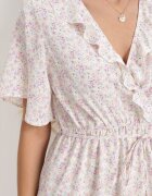 moni&co Rochie Roz-Mov deschis cu elastic în talie și decolteu petrecut cu volane Kyphine