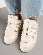 msmg Adidași Bej pe Platformă cu Limbă Lată Decorativă Zarinea