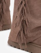 msmg Botine Maro deschis stil ghete de zăpadă cu franjuri și carâmb care imită piciorul pantalonului Sierafera