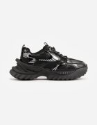 msmg Sneakers Geometric pe talpă groasă embosată Alinia Negri