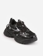 msmg Sneakers Geometric pe talpă groasă embosată Alinia Negri