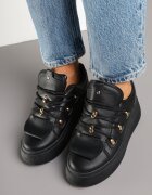 msmg Sneakerși Negri pe Platformă cu Limbă Lată Decorativă Zarinea