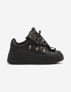 msmg Sneakerși Negri pe Platformă cu Limbă Lată Decorativă Zarinea