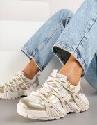 mulanka Adidași Aurii cu șireturi decorative și talpă reliefată Nurilune