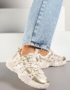 mulanka Adidași Aurii cu șireturi decorative și talpă reliefată Nurilune
