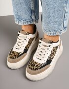 mulanka Adidași Bej-Maro pe Platformă Groasă cu Relief decorate cu Model Leopard Deolithra
