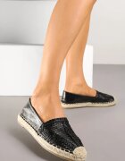 mulanka Espadrile negre decorate cu partea superioară împletită și cu șnur Andisla