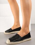 mulanka Espadrile negre decorate cu partea superioară împletită și cu șnur Andisla