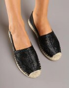 mulanka Espadrile negre decorate cu partea superioară împletită și cu șnur Andisla
