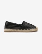 mulanka Espadrile negre decorate cu partea superioară împletită și cu șnur Andisla