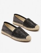 mulanka Espadrile negre decorate cu partea superioară împletită și cu șnur Andisla