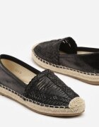 mulanka Espadrile negre decorate cu partea superioară împletită și cu șnur Andisla