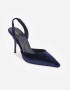 mulanka Pantofi cu toc stiletto din velur în stil elegant Efravia Albaștri
