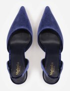 mulanka Pantofi cu toc stiletto din velur în stil elegant Efravia Albaștri