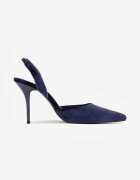 mulanka Pantofi cu toc stiletto din velur în stil elegant Efravia Albaștri