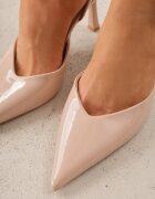 mulanka Pantofi stiletto Bej Lăcuiți cu Baretă Elastică la Călcâi Balzorwyn