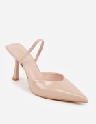 mulanka Pantofi stiletto Bej Lăcuiți cu Baretă Elastică la Călcâi Balzorwyn
