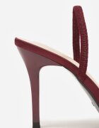 mulanka Pantofi stiletto din satin bordo cu călcâiul descoperit și fundă decorativă Argatea