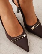 mulanka Pantofi stiletto eleganți cu curea la călcâi și cataramă alungită Teanis Maro