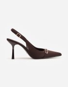mulanka Pantofi stiletto eleganți cu curea la călcâi și cataramă alungită Teanis Maro