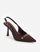 mulanka Pantofi stiletto eleganți cu curea la călcâi și cataramă alungită Teanis Maro